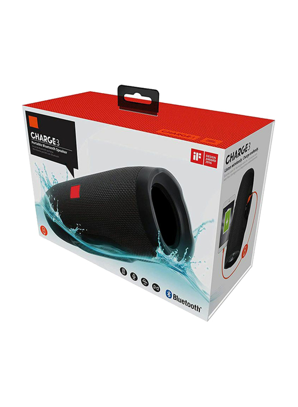 Charge 3 Portable Bluetooth Speaker, Black