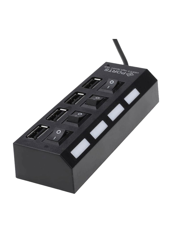 Bestkey 4-Port USB 2.0 External Hub, Black