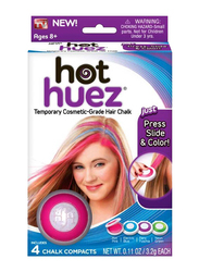 Hot Huez Temporary Hair Chalk for All Hair Types, 4 Pieces