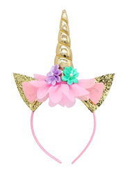 Unicorn Design Cute Hairband, Pink/Gold