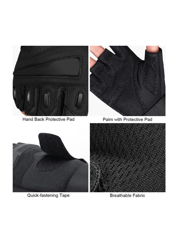 Half-Finger Anti-Slip Sports Gloves, Black