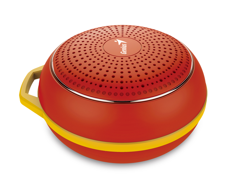 Genius Bluetooth Speaker Sp-906Bt, 5 Hours Play Time, 500Mah Battery With Carabiner for Mobile Phones, Red