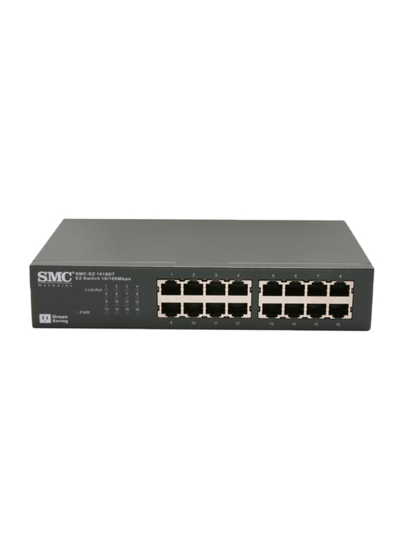 SMC Networks 16 Port EZ Switch 10/100Mbps UTP SMC-EZ1016DT, Black