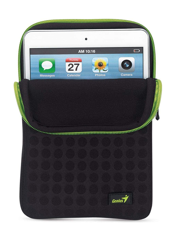 Genius Tablet PC 7-inch Polyester Portable Bubble Sleeve Bag, GS-721, Black/Green