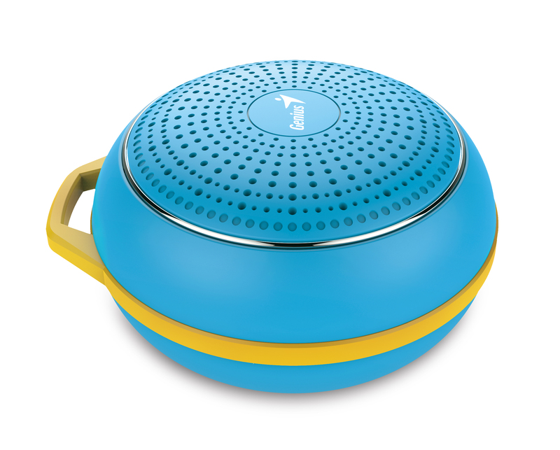 Genius Bluetooth Speaker Sp-906Bt, 5 Hours Play Time, 500Mah Battery With Carabiner for Mobile Phones, Bright Blue