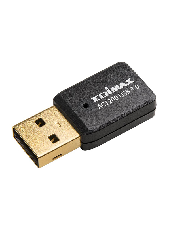 Edimax AC1200 Dual Band 11AC Wave 2 Mu-Mimo Wireless USB 3.0 Adapter, EW-7822UTC, Black