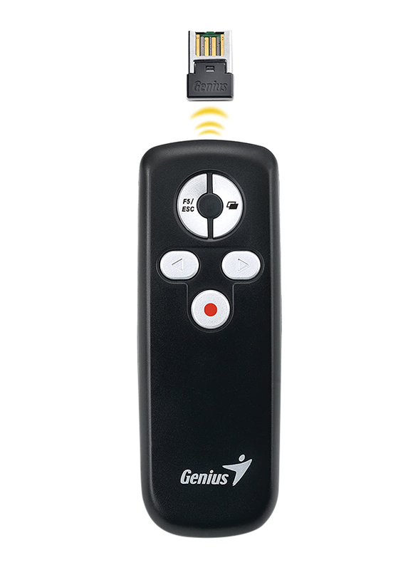 Genius Media Pointer 100 Smart 2.4GHz Presenter, Black