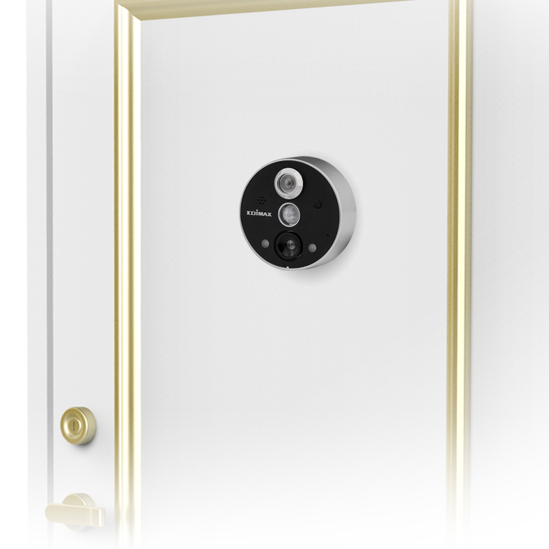 Edimax IC-6220DC-UK Smart Wireless Peephole Door Camera, Black