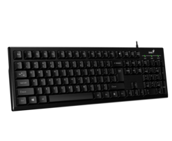 Genius KB-101 USB Smart Keyboard with User Customise F Key, Black