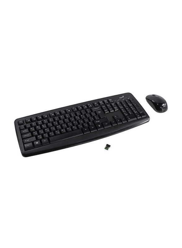 Genius Smart KM-8100 Wireless English/Arabic Keyboard and Mouse, Black