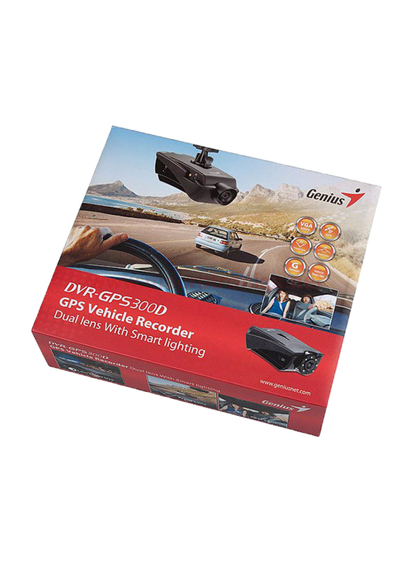 Genius DVR-GPS300D Vehicle Recorder Dual Lens, GPS, 0.3 MP, Black