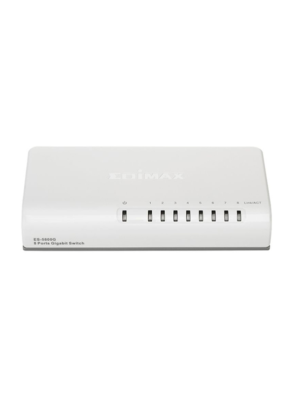 Edimax Gigabit Ethernet 8 Ports Desktop Switch EDES-5800G-UK, White