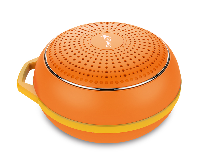 Genius Bluetooth Speaker Sp-906Bt, 5 Hours Play Time, 500Mah Battery With Carabiner for Mobile Phones, Bold Orange