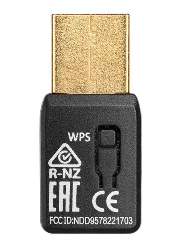 Edimax AC1200 Dual Band 11AC Wave 2 Mu-Mimo Wireless USB 3.0 Adapter, EW-7822UTC, Black