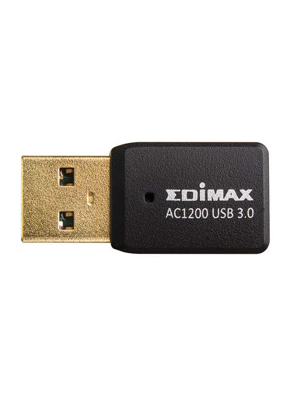 Edimax AC1200 Dual Band 11AC Wave 2 Mu-Mimo Wireless USB 3.0 Adapter, EW-7822UTC, Black