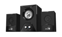 Genius Gx Subwoofer Sw-G2.1 500 Wooden Speakers, Rocket Subwoofer, 15 W Rms, With Bass Controls, Black