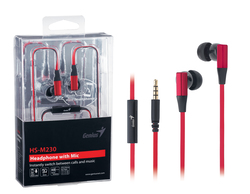 Genius HS-M230 In-Ear Headphones with Mic, Red