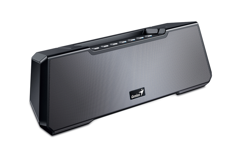 Genius Mobile Theater MT-20, Portable and Wireless SoundBar Designed Bluetooth Speaker,Cinema-Like Stereo Surround Sound,Deep Heavy Bass 10Hours of Playtime for Smartphones and Tablets,220V Uk, Black