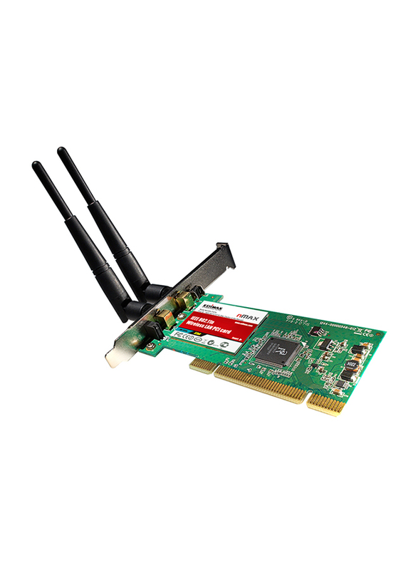 Edimax Wireless 820.11n Draft 2.0 PCI Adapter, Nmax 300m 1T2R, EW-7727IN, Multicolor