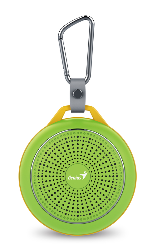 Genius Bluetooth Speaker Sp-906Bt, 5 Hours Play Time, 500Mah Battery With Carabiner for Mobile Phones, Fresh Green