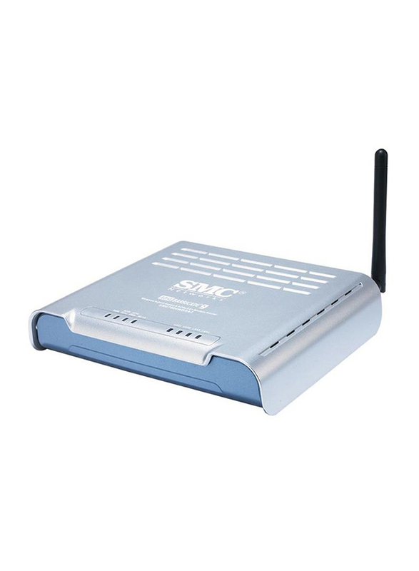 SMC Networks Barricade G Wireless Router with 4 Port + ADSL2 + Modem Ethernet SMC7904WBRA2, Silver