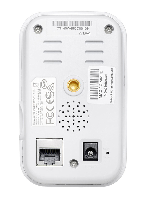 Edimax IC-3140W-UK HD Wireless Day & Night Network Camera, (UK PSU), White
