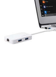 Edimax USB-C to 3-Port USB 3.0 Gigabit Ethernet Hub EDEU-4308, White