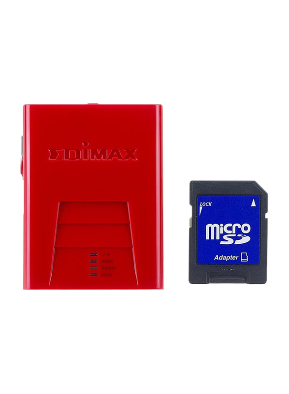 Edimax EDBR-6258N-UK 150Mbps Wireless Broadband Nano Router (EU+UK/E.EU), Red