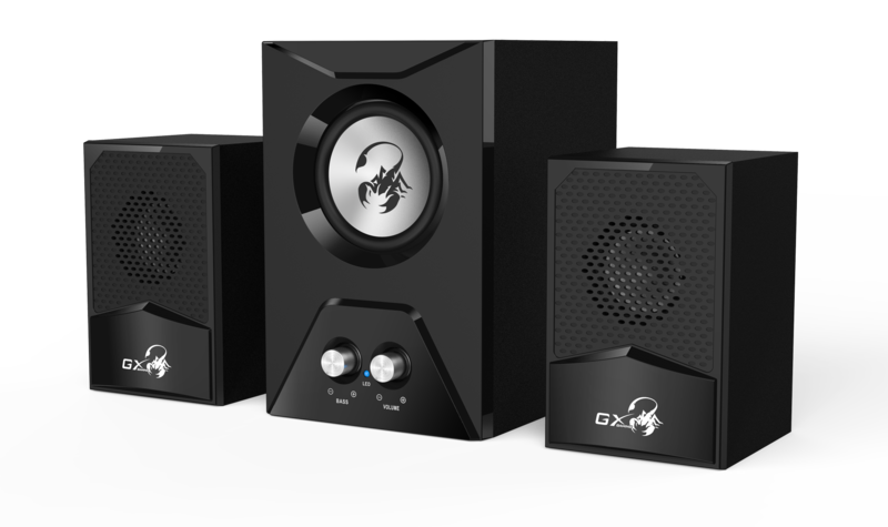 Genius Gx Subwoofer Sw-G2.1 500 Wooden Speakers, Rocket Subwoofer, 15 W Rms, With Bass Controls, Black