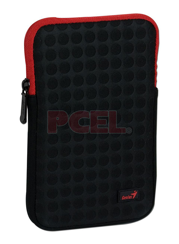 Genius Tablet PC 7-inch Polyester Portable Bubble Sleeve Bag, GS-721, Black/Red