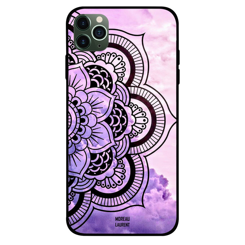 

Moreau Laurent Apple iPhone 11 Pro Max Mobile Phone Back Cover, Black and White Flower Left Side