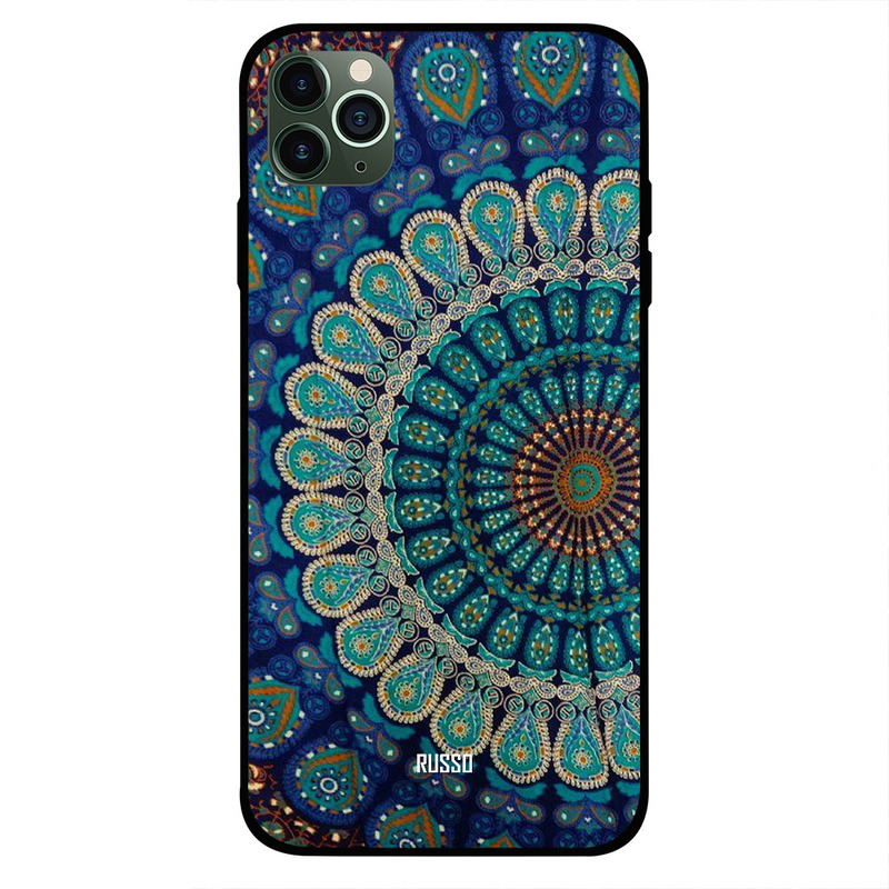

Russo Apple iPhone 11 Pro Max Mobile Phone Back Cover, Blue Traditional Print