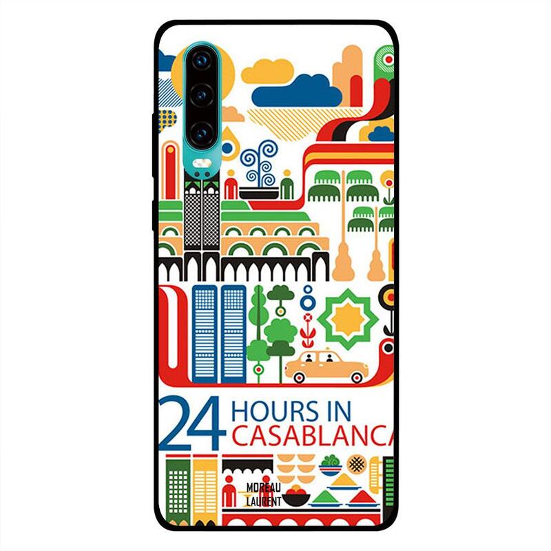 

Moreau Laurent Huawei P30 Mobile Phone Back Cover, 24 Hours in Casablanca