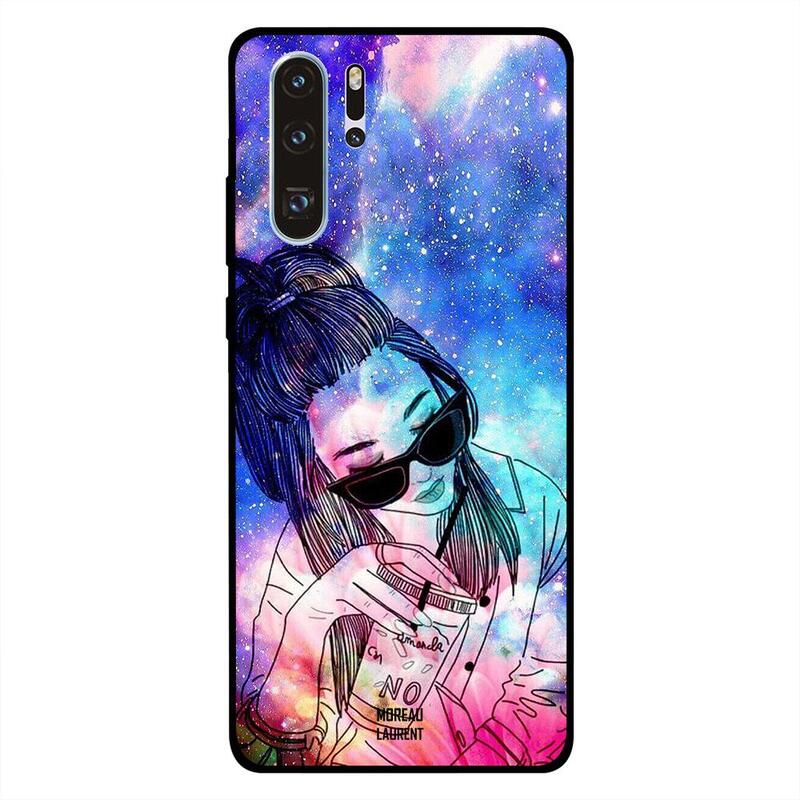 

Moreau Laurent Huawei P30 Pro Mobile Phone Back Cover, Doodle Girl Drinking