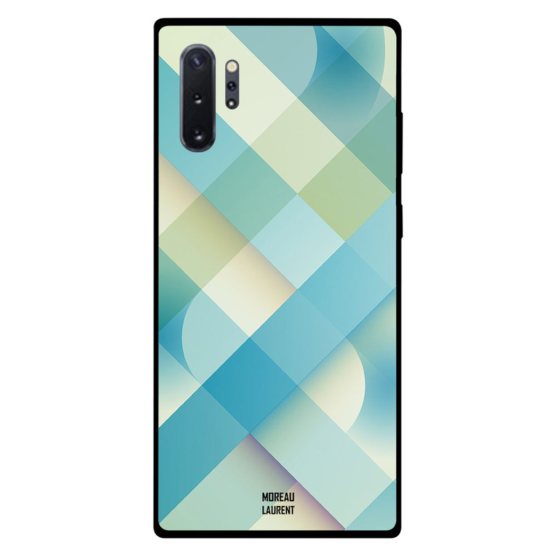 

Moreau Laurent Samsung Note Plus Mobile Phone Back Cover, Light Blue and Off White Pattern