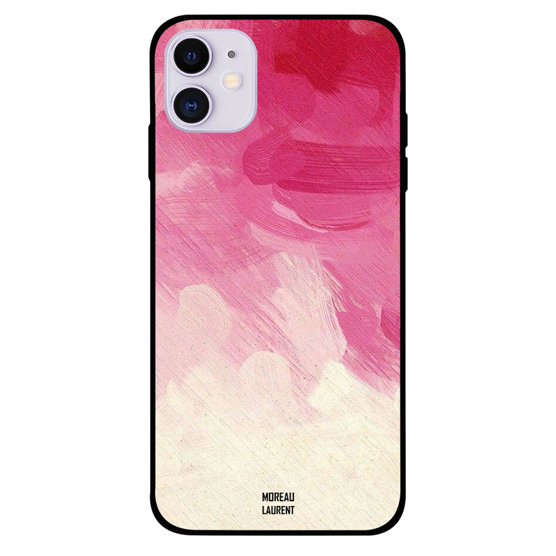 

Moreau Laurent Apple iPhone 11 Mobile Phone Back Cover, Red Pink & Off White Pattern