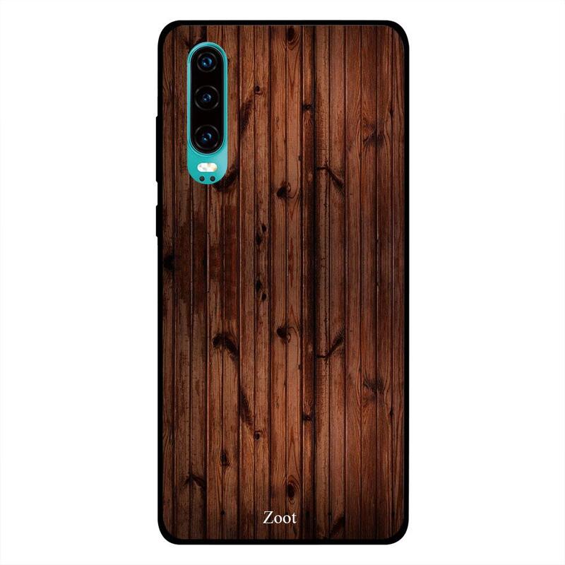 

Zoot Huawei P30 Mobile Phone Back Cover, Wooden Dark Brown Two Straight Lines