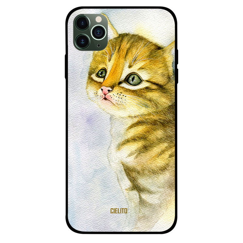 

Cielito Apple iPhone 11 Pro Max Mobile Phone Back Cover, Amused Cat