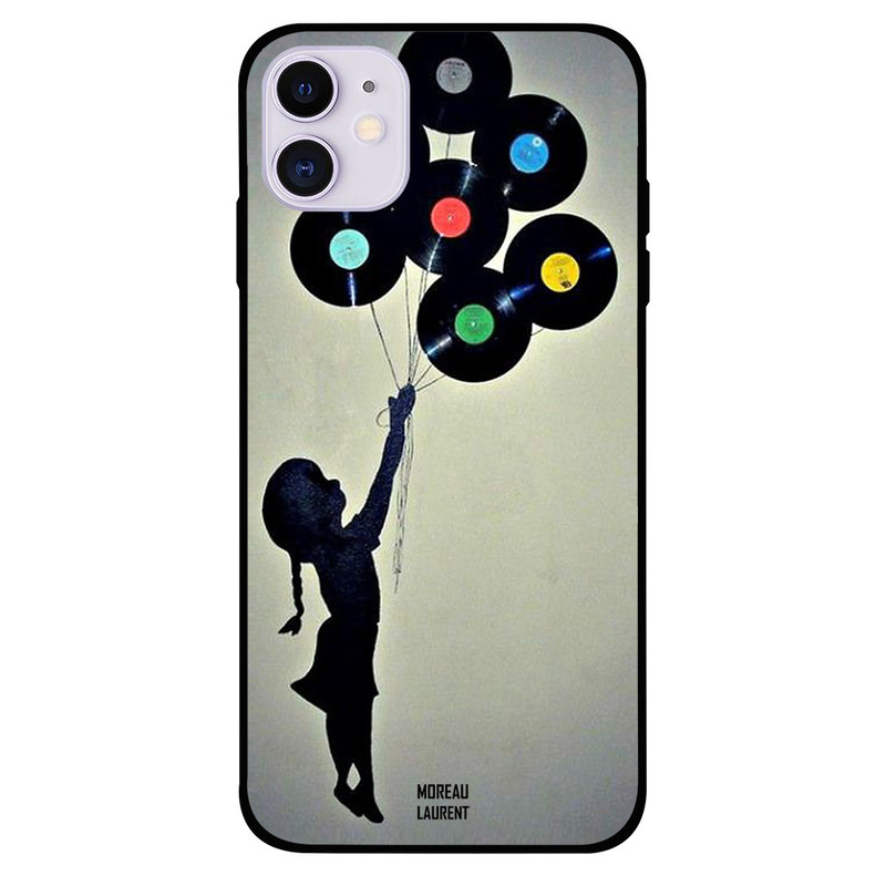 

Moreau Laurent Apple iPhone 11 Mobile Phone Back Cover, Holding CDs Balloons
