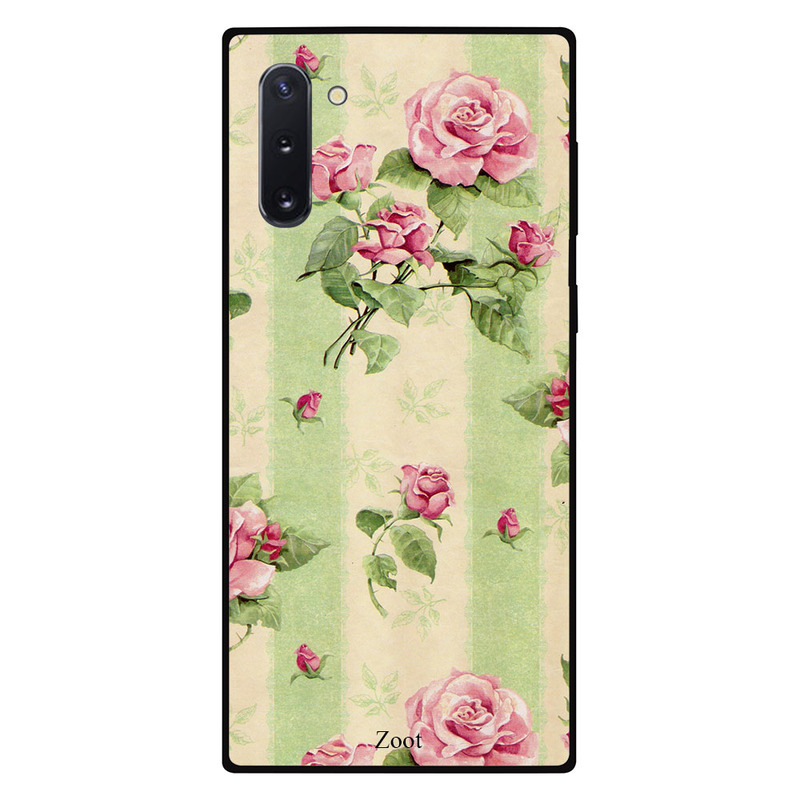 

Zoot Samsung Note 10 Mobile Phone Back Cover, Cream Green Flowers