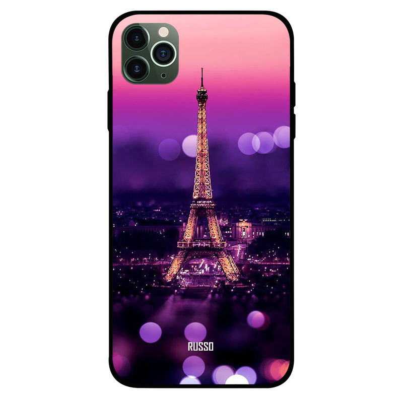 

Russo Apple iPhone 11 Pro Mobile Phone Back Cover, Eiffel Tower Evening View