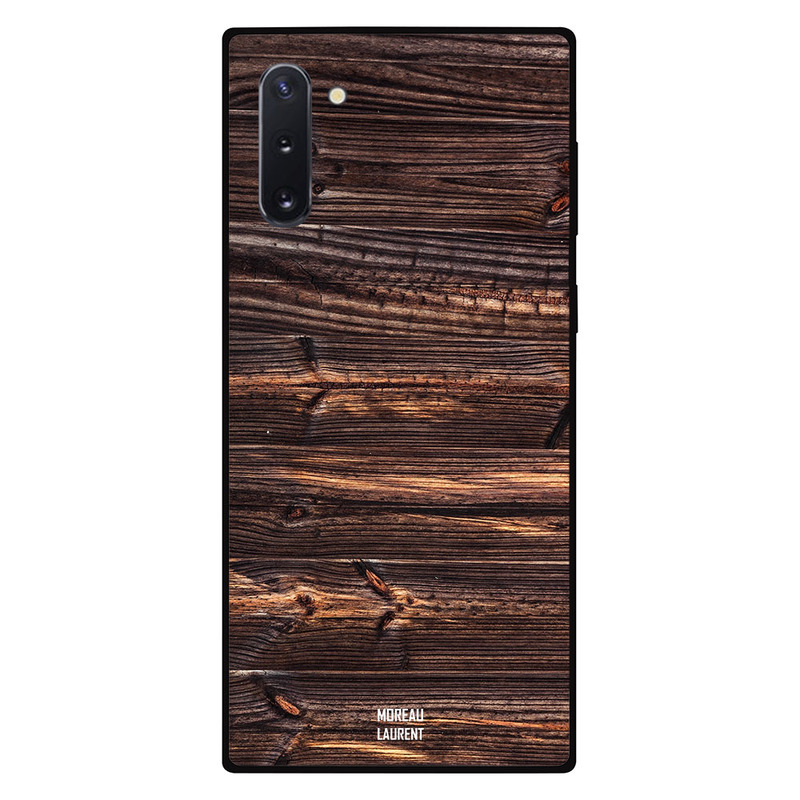 

Moreau Laurent Samsung Note 10 Mobile Phone Back Cover, Dark Brown Old Wood Pattern