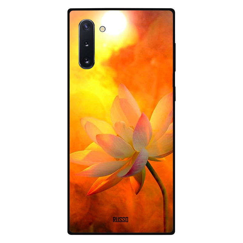 

Russo Samsung Note 10 Mobile Phone Back Cover, White And Pink Lotus