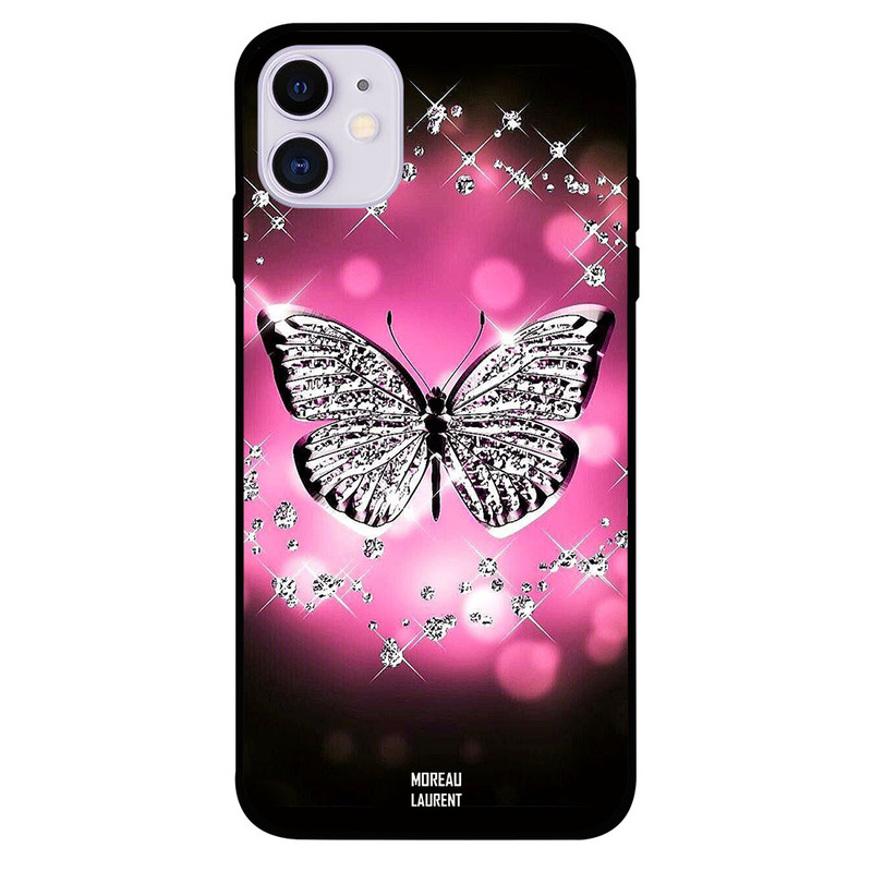

Moreau Laurent Apple iPhone 11 Mobile Phone Back Cover, Silver Butterfly