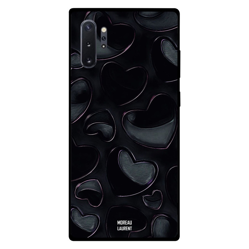 

Moreau Laurent Samsung Note Plus Mobile Phone Back Cover, Black Hearts Pattern