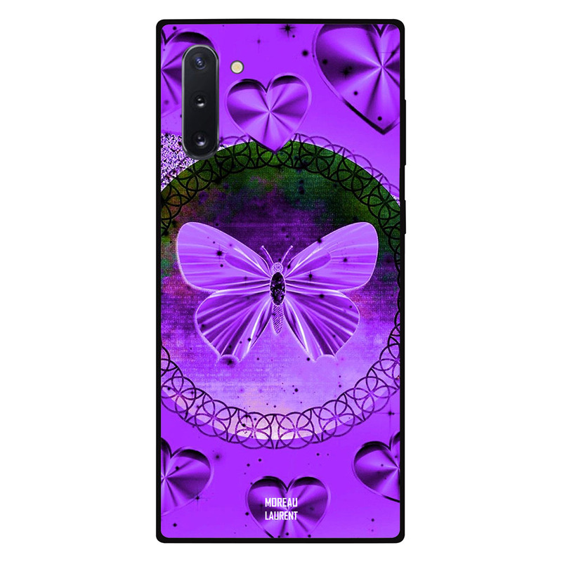 

Moreau Laurent Samsung Note 10 Mobile Phone Back Cover, Purple Hearts And Butterfly