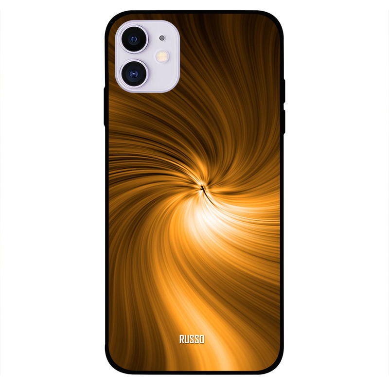 

Russo Apple iPhone 11 Mobile Phone Back Cover, Golden Radial Pattern