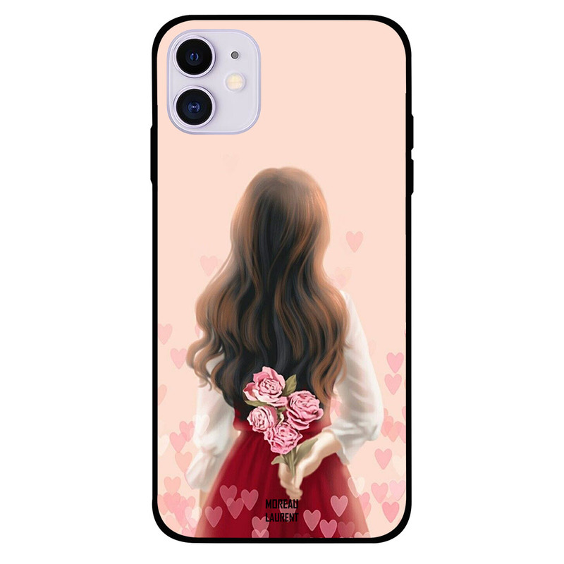 

Moreau Laurent Apple iPhone 11 Mobile Phone Back Cover, Girl Hiding Flowers