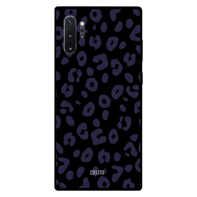 

Cielito Samsung Note Plus Mobile Phone Back Cover, Black & Blue Leopard Print