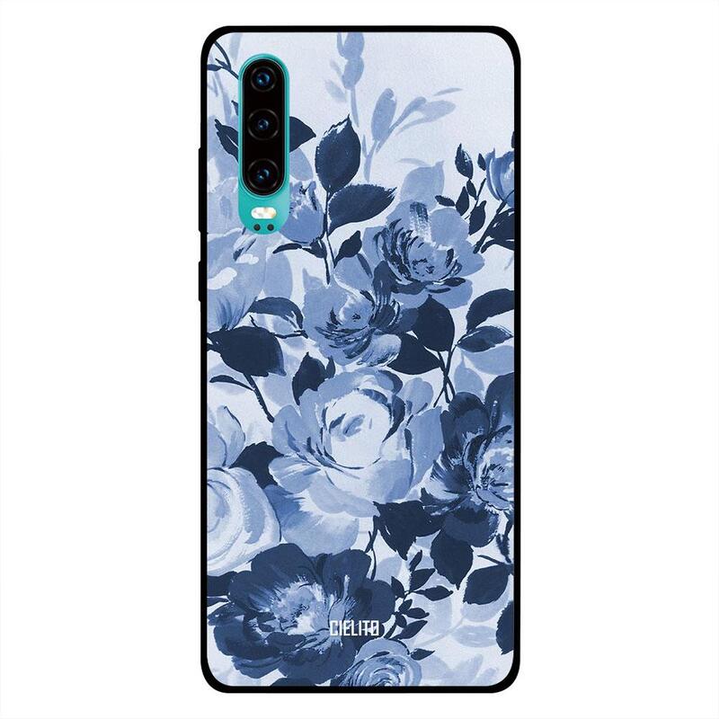 

Cielito Huawei P30 Mobile Phone Back Cover, Blue White Floral Print